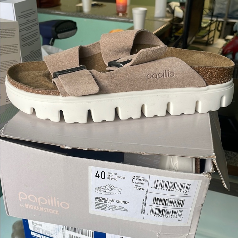 Birkenstock Arizona Pap Chunky Sandals in Warm Sand